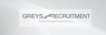 Greys Recruitment logo featuring a grey greyhound icon and the tagline "Flexible & Permanent Employment Group".