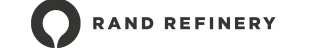 Rand Refinery logo featuring a dark grey circular icon with a white drop-shaped cutout next to bold, capitalized brand text.