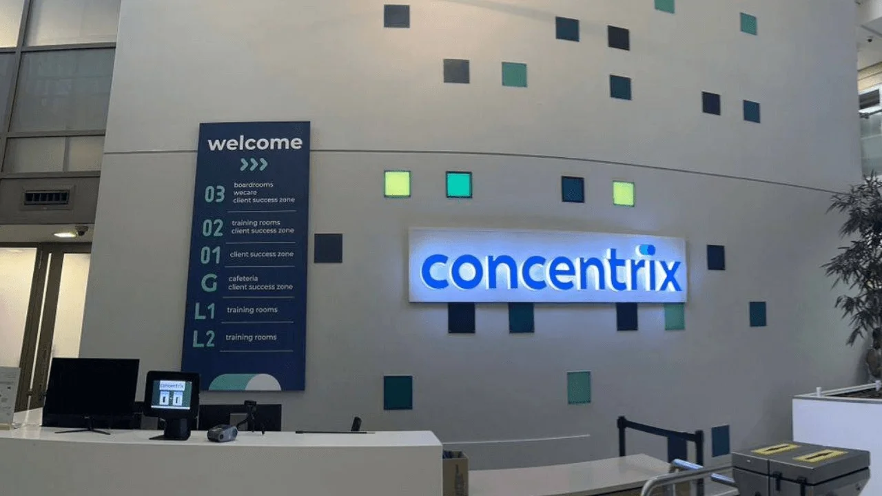 The corporate logo or a professional photograph of a Concentrix South Africa office, such as the vibrant facilities in Cape Town or Durban. The image represents a leading global technology and services firm that specializes in designing, building, and running end-to-end customer experience (CX) solutions powered by AI and human intelligence.